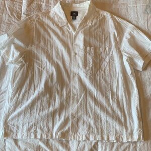 H&M Cream Textured Short Sleeve Shirt